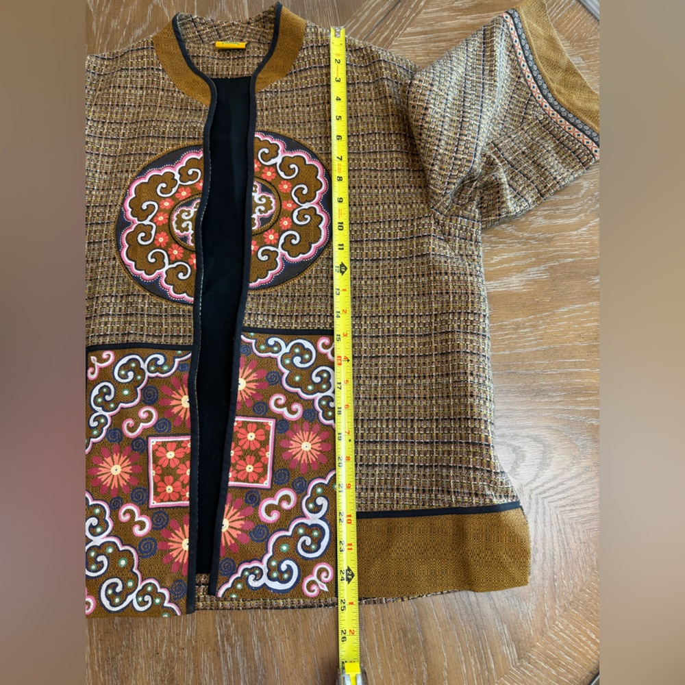 Thanakit Thai Silk Jacket with colorful Geometric Patterns - Picture 11 of 11